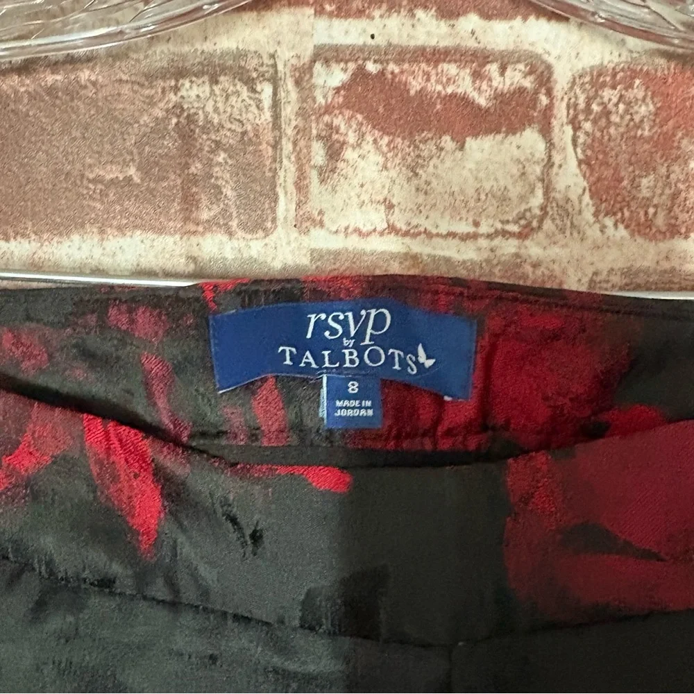 Talbots Red and Black Floral Pants - Picture 3 of 6